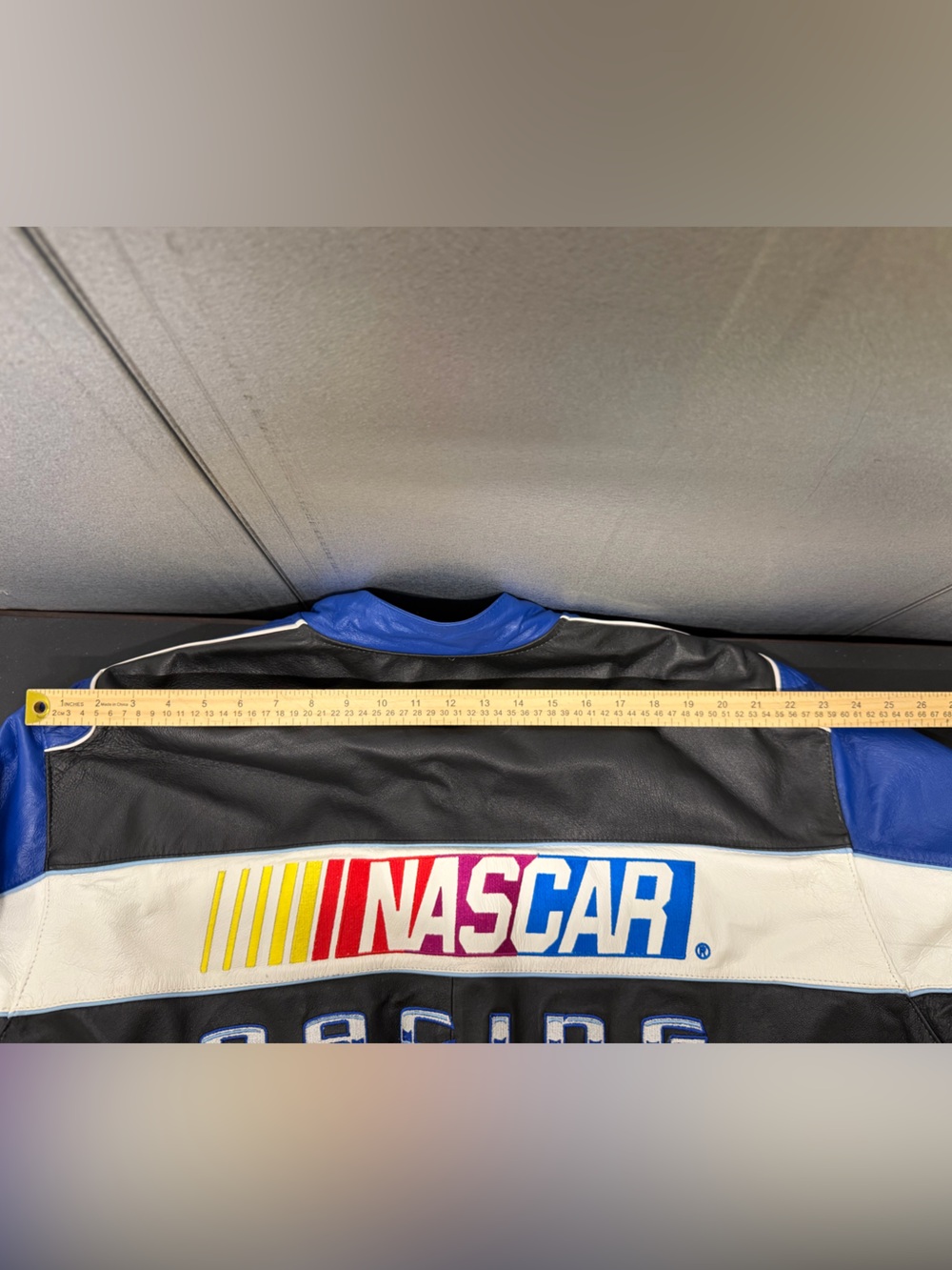 Vintage NASCAR Racing Leather Jacket JH Design 2XL Blue/Black Embroidered - Picture 13 of 16